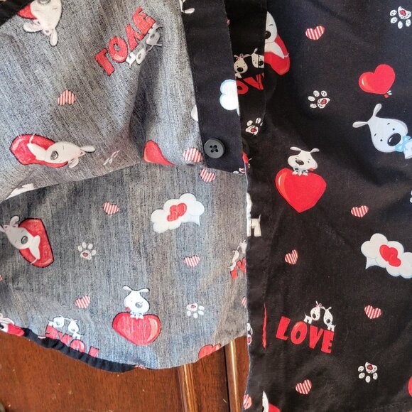 Denim and Flower Ricky Singh Shirt Mens L Dog Puppy Love Hearts Valentines Day - Picture 6 of 10